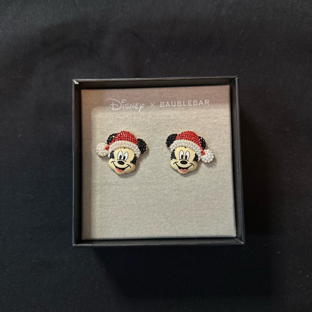 Santa Mickey Mouse Earrings